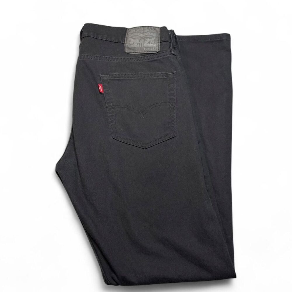Levis 513 Slim Straight Jeans Mens 34x32 Black Stretch Denim Pants 08513-0124